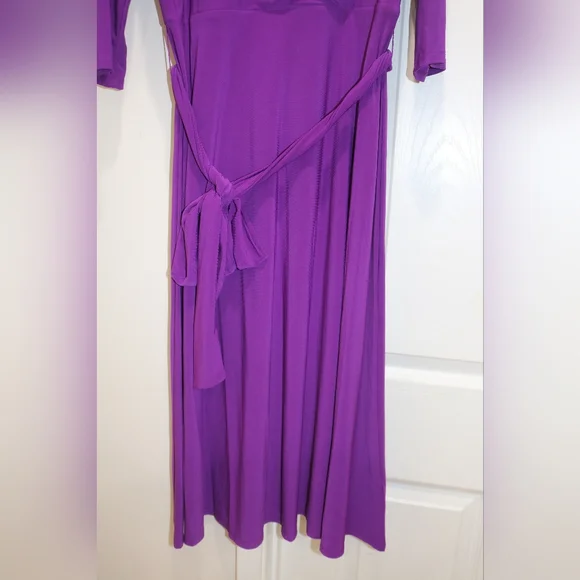 Lauren Ralph Lauren Women's Surplice Jersey Dress, Purple, 10 - Picture 3 of 9